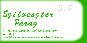 szilveszter parag business card